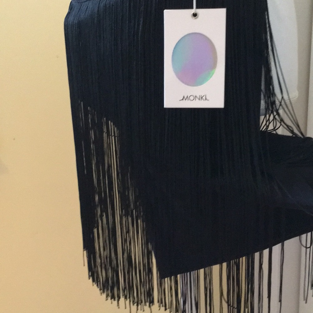 Monki Fringe Black Mini Skirt